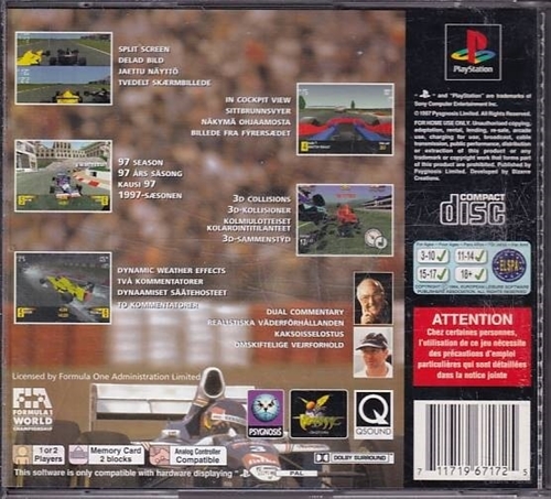 Formula 1 97 - PlayStation 1 (B Grade) (Genbrug)